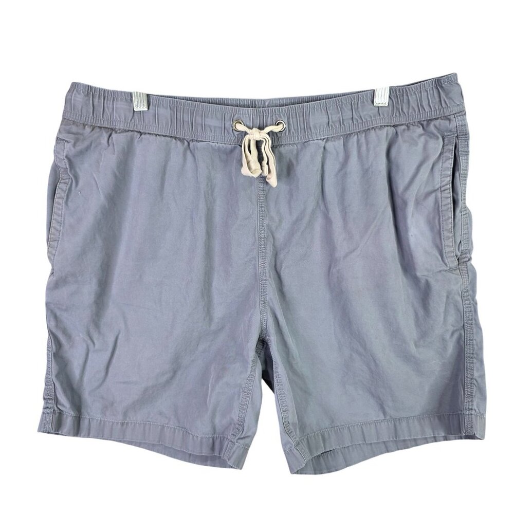 Mens Roundtree & Yorke Casual Blue Chino Shorts Elastic Drawstring Waist 38x7